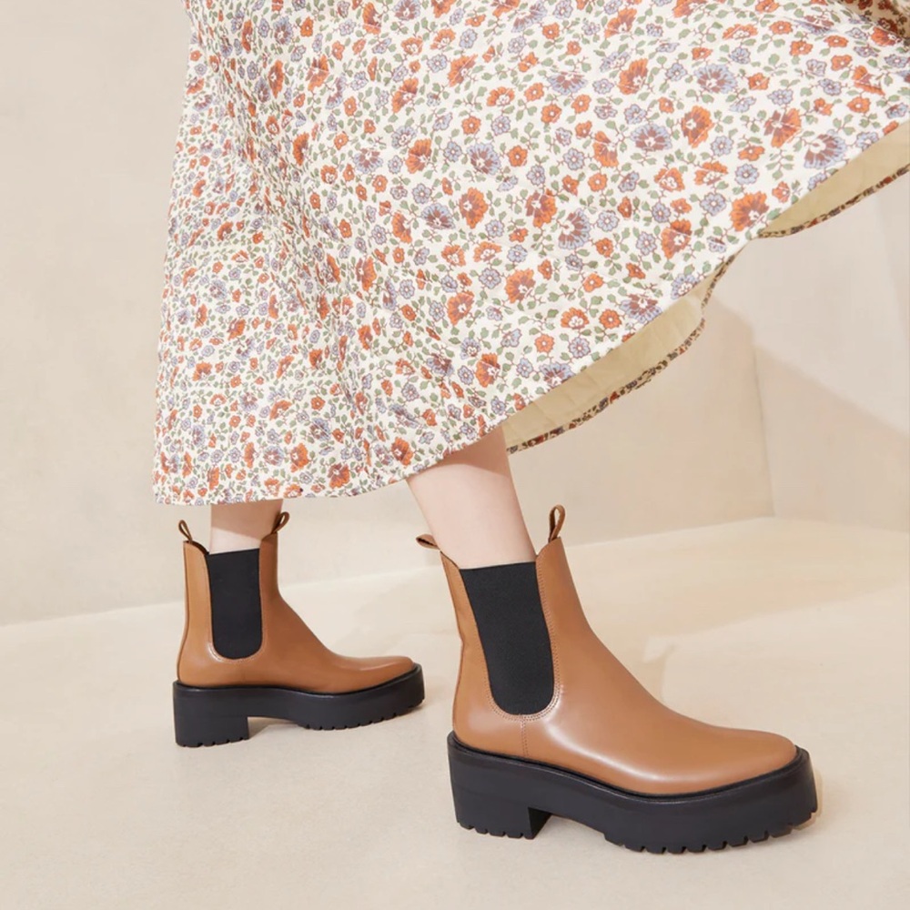 Loeffler Randall Reggie Chelsea Tan Ankle Boots